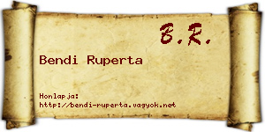 Bendi Ruperta névjegykártya